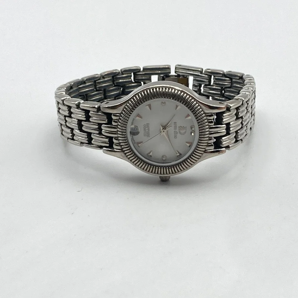 Aren Dino Women's Watch 25mm Silver Tone Swiss Date New Battery SMALL 5.75